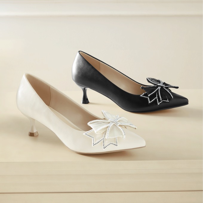 Midnight Velvet Double-Bow Pump, , large