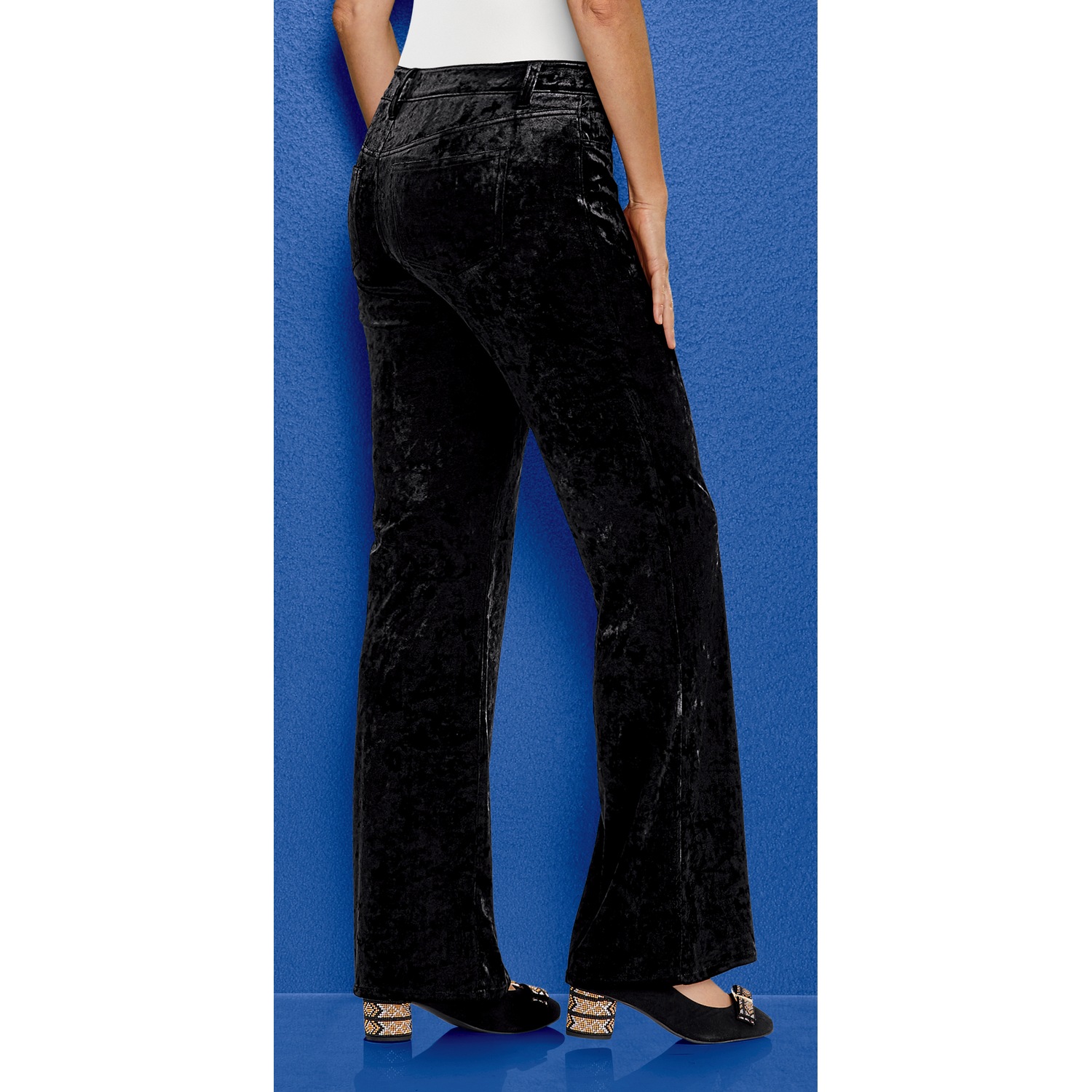 Crushed Velvet Bootcut Jean Midnight Velvet