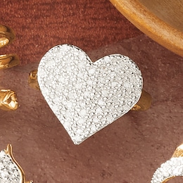 Diamond Heart Pav&eacute; Ring, , large
