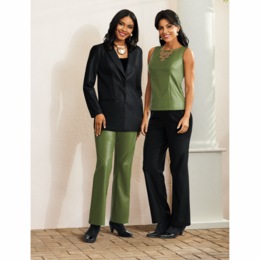 Stevee Faux-Leather Blazer, Tank and Pant, , large
