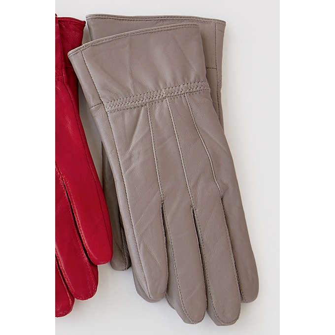 Classic Cinched Leather Gloves, , large