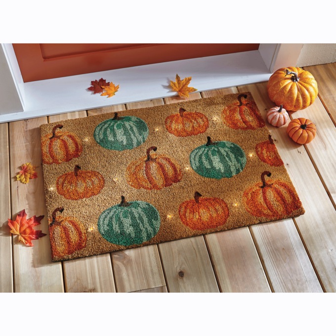 Lit Pumpkin Indoor/Outdoor Mat - 20" x 30", , large