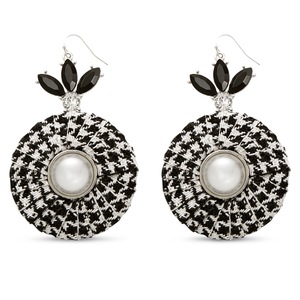 Houndstooth Fabric Earrings, , large