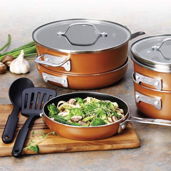 Gotham Steel STACKMASTER Pots Non-Stick 10 Piece Cookware Set