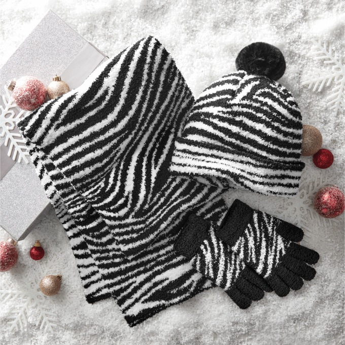 Zebra Hat/Scarf/Glove Set, , large