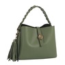 Braid Handle Satchel, Olive, large