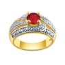 Gem & Diamond-Accented Two-Tone Ring, , large