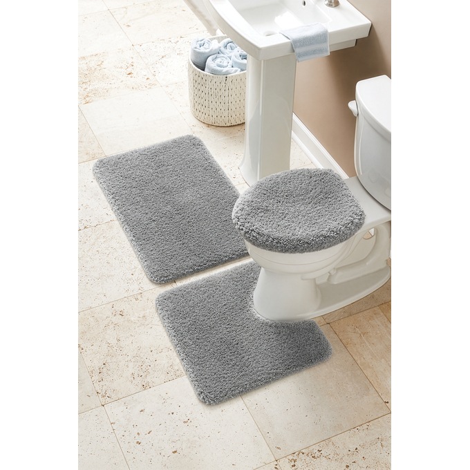 Color Connection 3-Piece Shag Bath Mat Set, , large