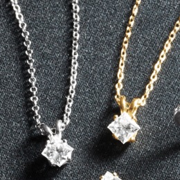 Sterling Lab-Created Diamond Princess Solitaire Pendant, , large