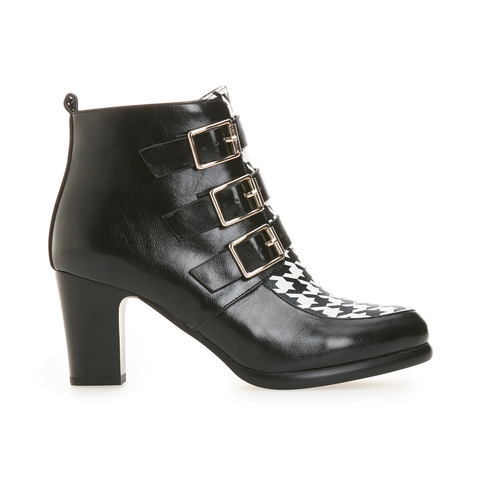 Midnight Velvet White Black Graphic Shooties Booties Dress Shoes Boots 6.5 7.5 8 