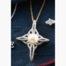 Pearl/Cubic Zirconia Star Pendant, , large