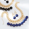 Color Ball Drop Link Necklace & Earring Set, , large