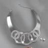 Circle Crystal Necklace and Earring Set, , large