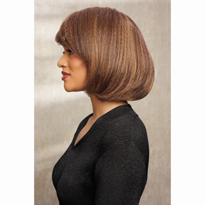 Lace-Front Amil Wig, Medium Dark Brown Honey Blonde Dark Auburn, large