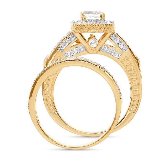 White Topaz Princess Bridal Set, , large