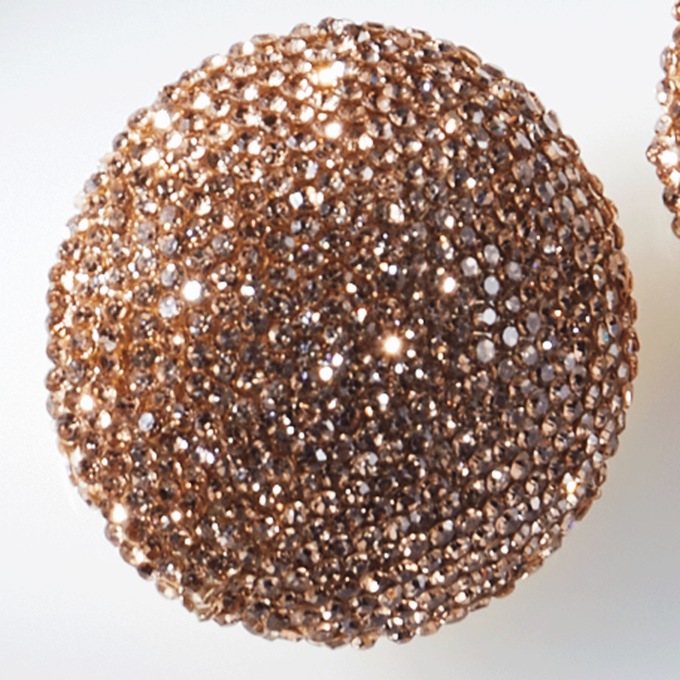 Crystal Color Round Pav&eacute; Earrings, Topaz, large