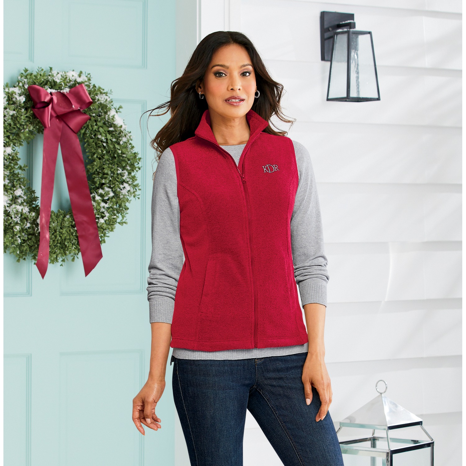 Personalized Women's Fleece Vest Midnight Velvet