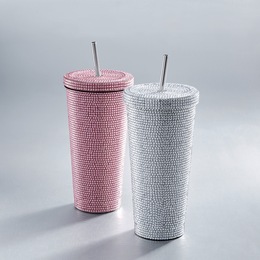 Rhinestone Double Wall Stainless Steel Travel Cup, , large
