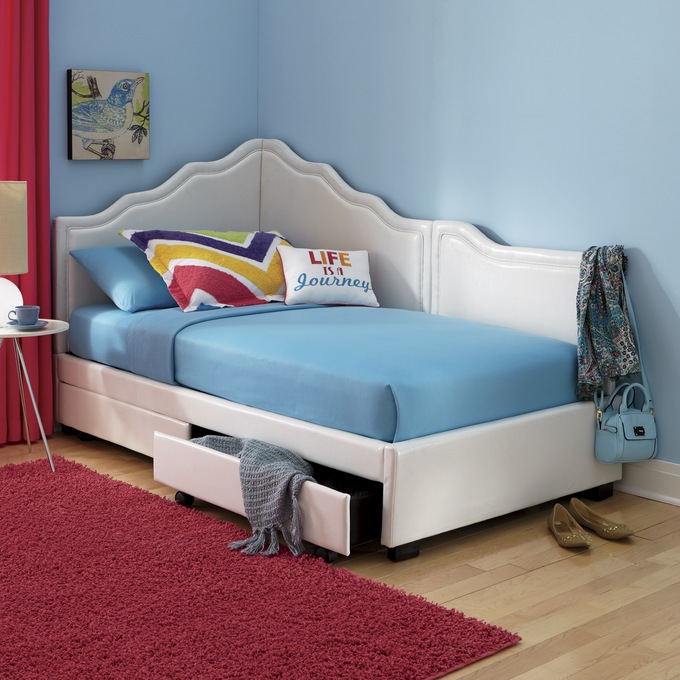 Corner Storage Bed Midnight Velvet