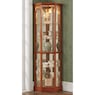 Tessa Lighted Display Corner Curio Cabinet with Glass Shelves and Mirrored Back, , large