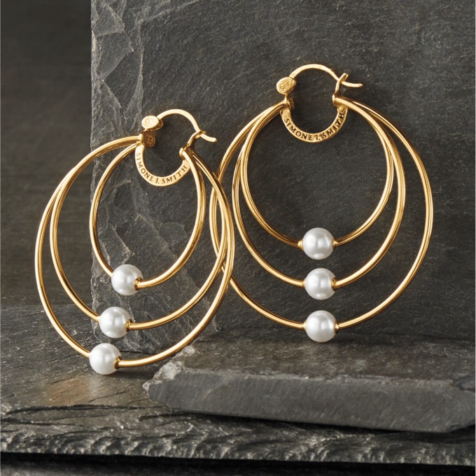 SIS Lady of Serenity Faux-Pearl Hoops - Oprah's Favorite Things, , large