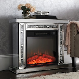 Glam Mirrored Fireplace, , large