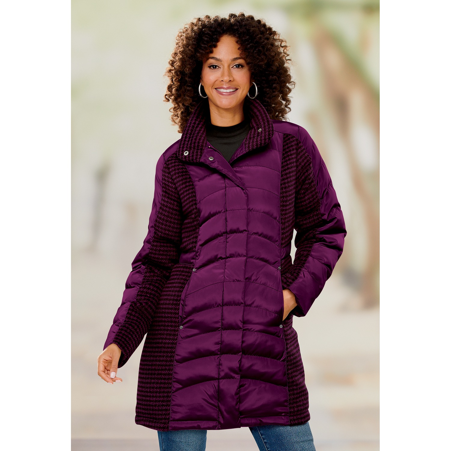 Snowfall Pattern Puffer Parka | Midnight Velvet