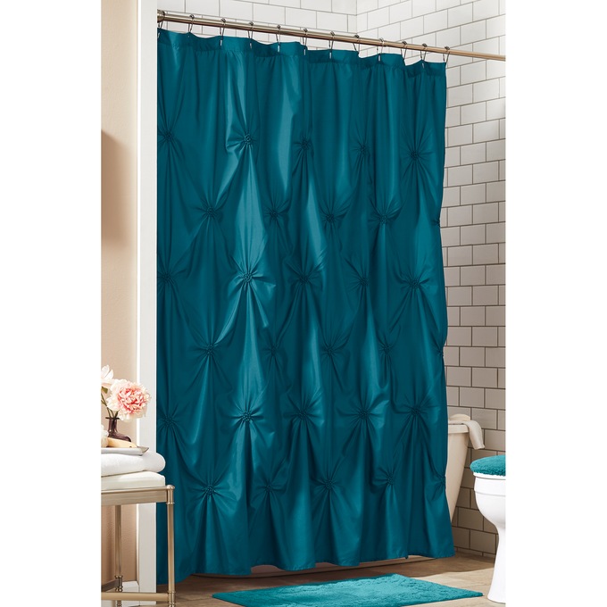 Serene Ruched Shower Curtain, , large
