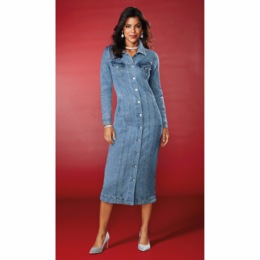 Verline Sparkle Denim Dress, , large