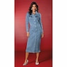 Verline Button-Down Stretch-Denim Dress with Rhinestone Accents, , large