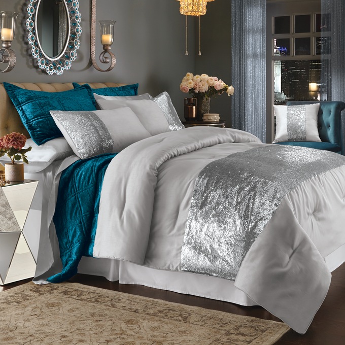 Treasure Sequin Comforter Set Midnight Velvet