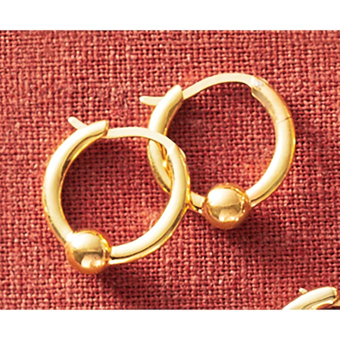 10K Gold Nano Diamond Resin Hoops, , large