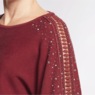 Rhinestone Trim Sweater, , large