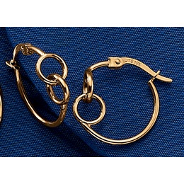 10K Gold Round Linked Hoops, , large