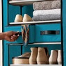 Tall 10-Layer Fabric Shoe Storage Organizer, Teal, large