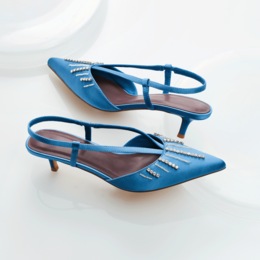 Satin and Rhinestone Slingback, , large