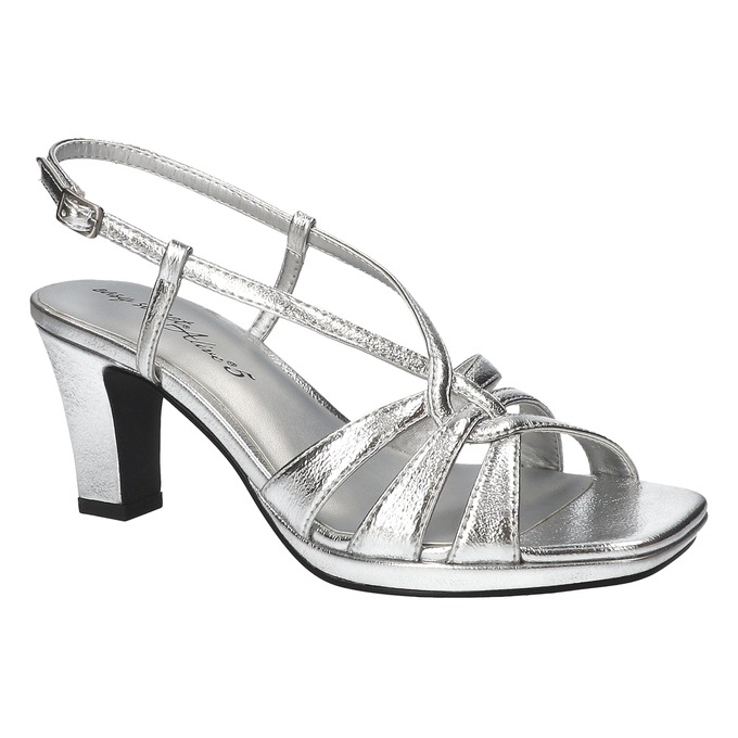 Easy Street Metallic Valorie Sandal, Silver Crinkled, large