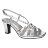 Easy Street Metallic Valorie Sandal, Silver Crinkled, large