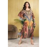 Luna Sheer Embellished Long Caftan with Boat Neckline, Multi, large