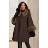 Faux-Fur Wool-Blend Cape, , large