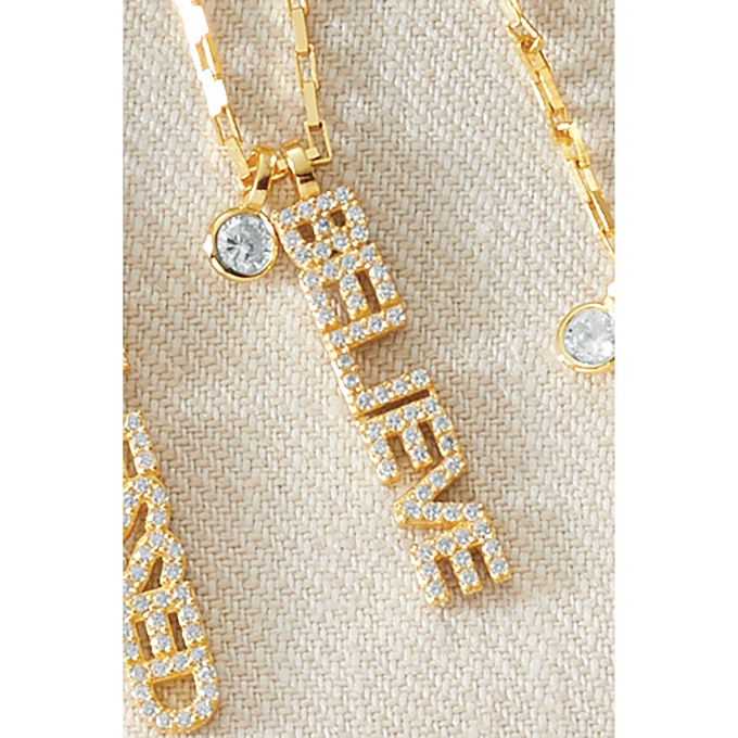 Word Cubic Zirconia Pendant, , large