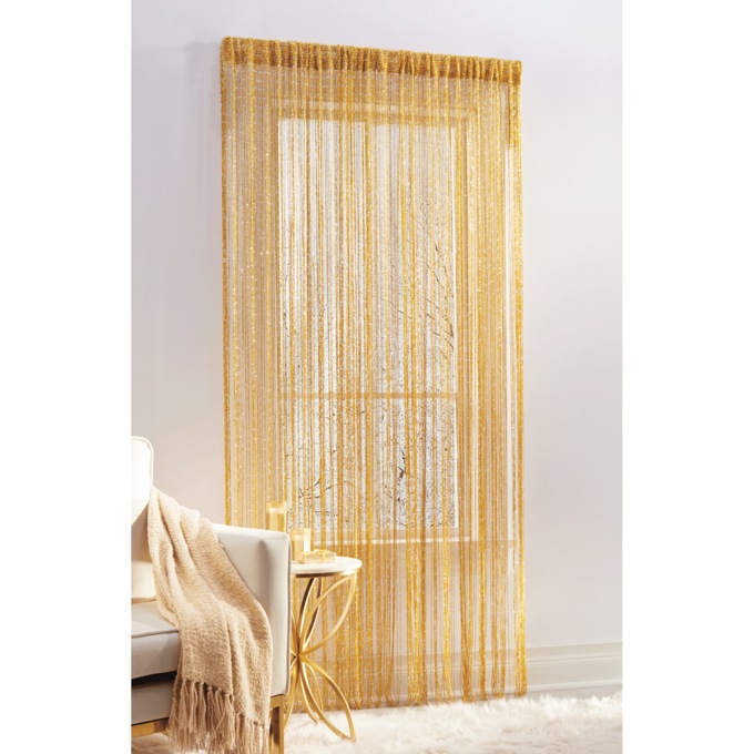 String Curtain Panel, Gold, large