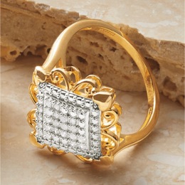 Diamond Scroll Ring, , large