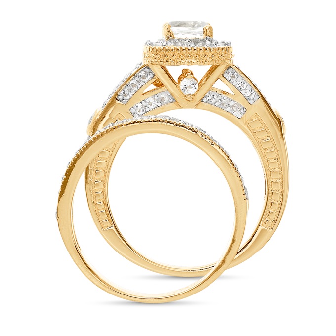 White Topaz Princess Bridal Set, , large