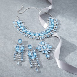 Crystal 2-Color Necklace &amp; Earring Set, , large