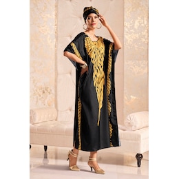Dulce Maxi Caftan and Fringed Headwrap, , large