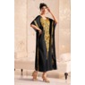 Dulce Maxi Caftan and Fringed Headwrap, Black, large
