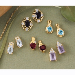 Gemz 5-Pair Gemstone Post Earring Set, , large