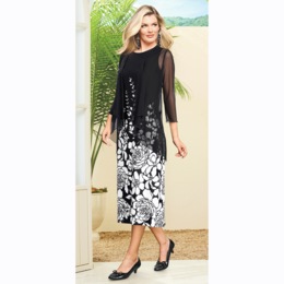 Debbie Placed-Print Jacket Dress, , large
