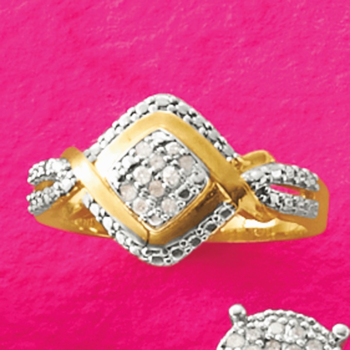 Diamond Diamond-Shaped Ring, , large